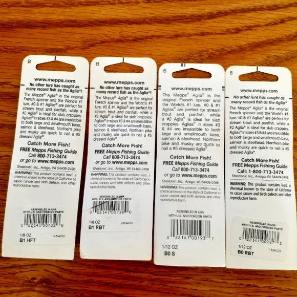 MEPPS Aglia Lot of 4 Silver Firetiger and Rainbow Trout Colors Spinner Lures - Picture 2 of 5